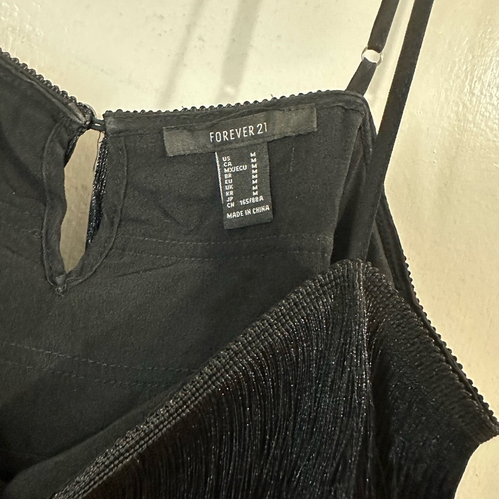 Forever 21, fringe black crop tank top - Picture 7 of 9
